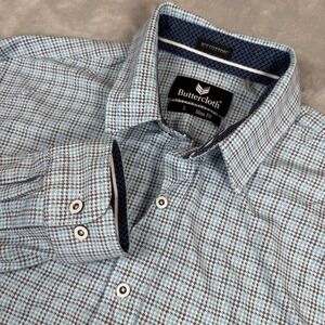 Butter Men's Blue Checkered Shirt